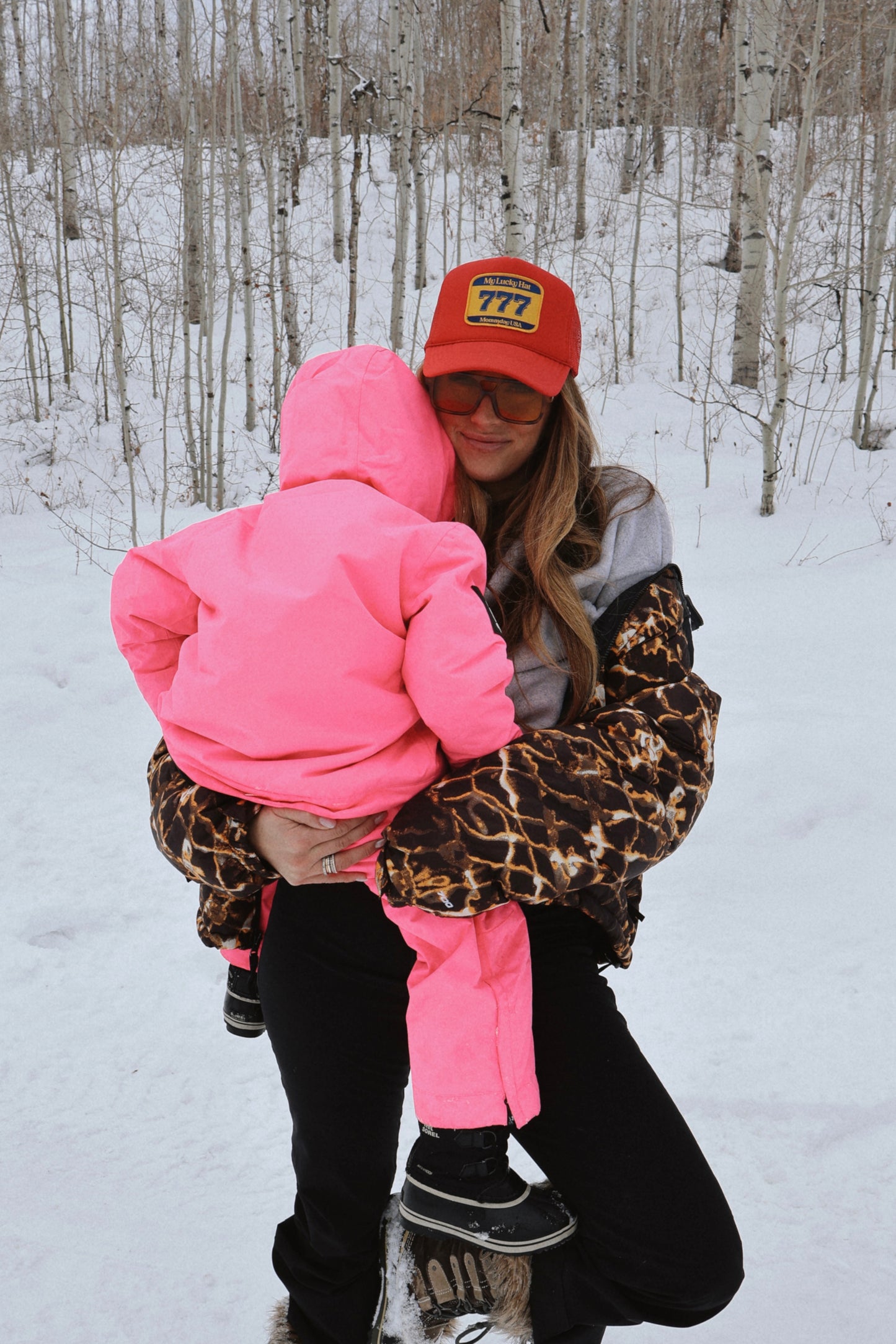 Lucky Hat on Red Trucker Hat