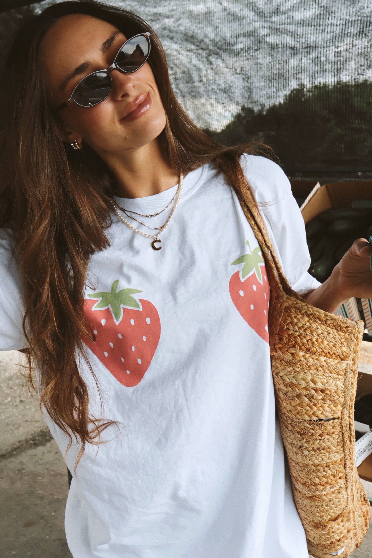 Strawberry Cup Oversized Tee