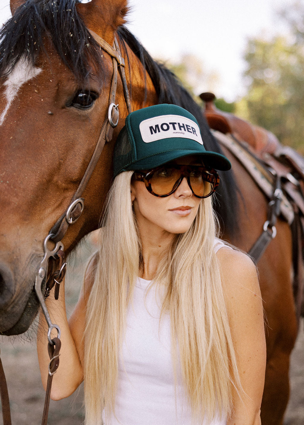 *Mother hat in Dark Green