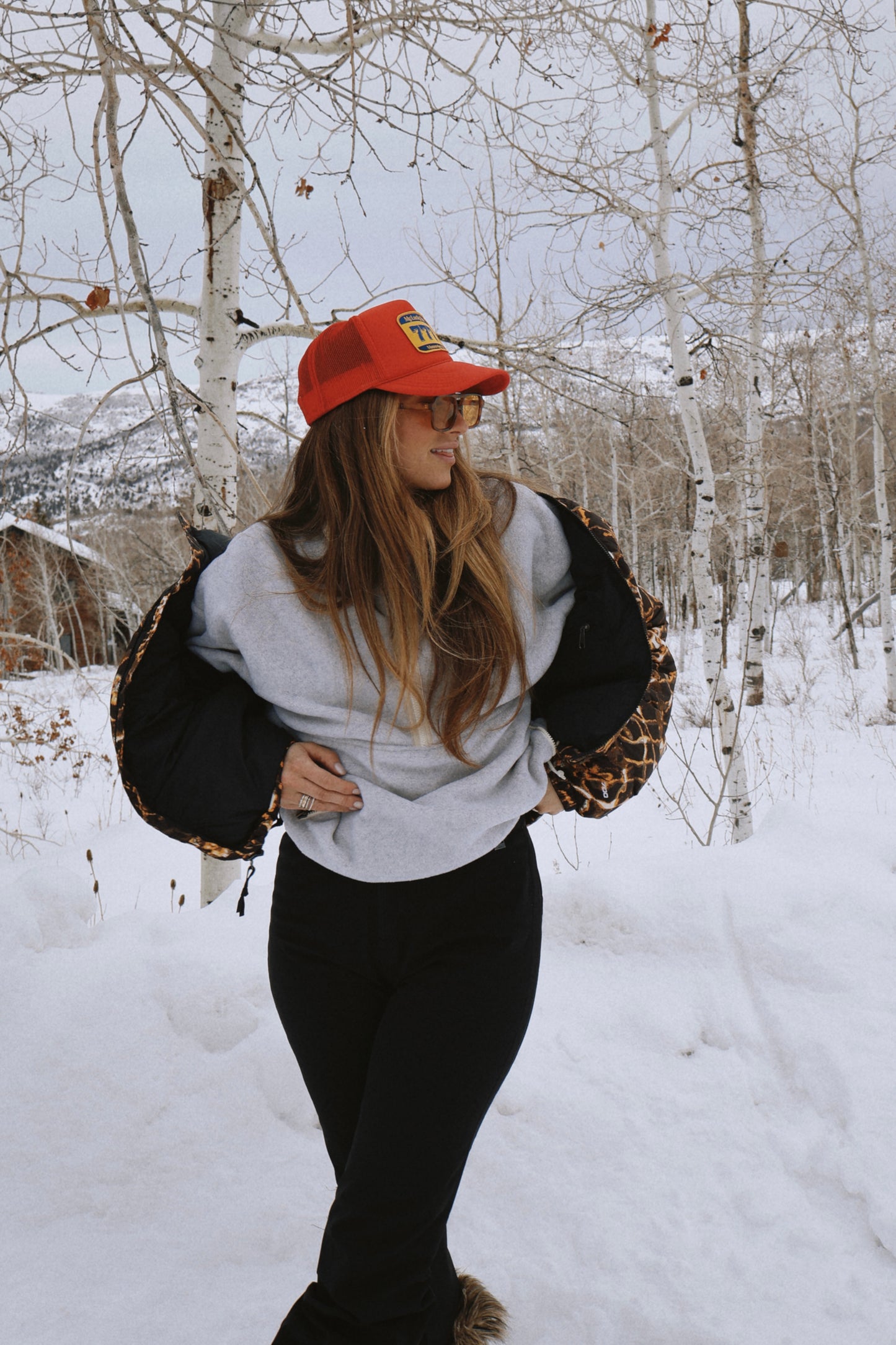 Lucky Hat on Red Trucker Hat