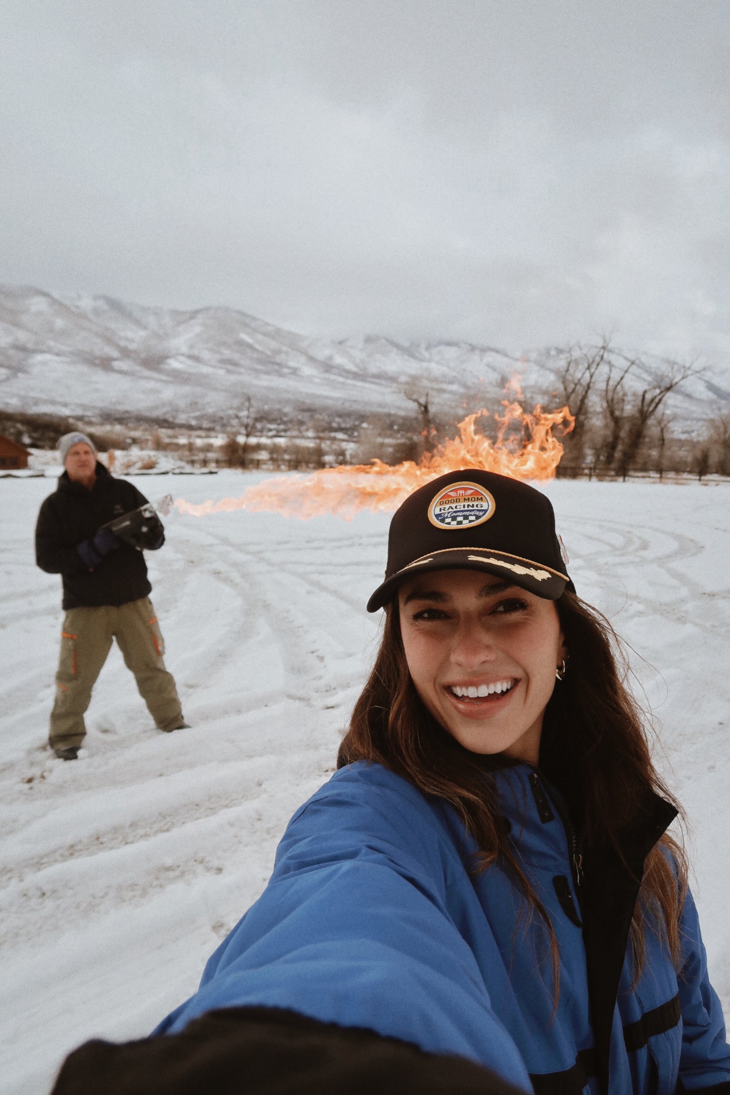Good Mom Racing on Black and Gold Leaf Hat