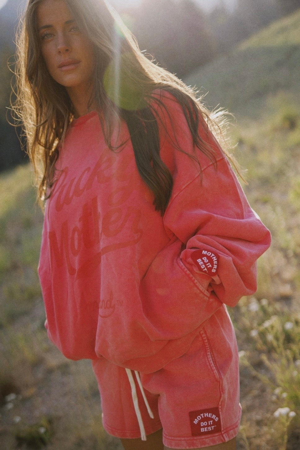 Lucky Mother in Pink Sweatshirt