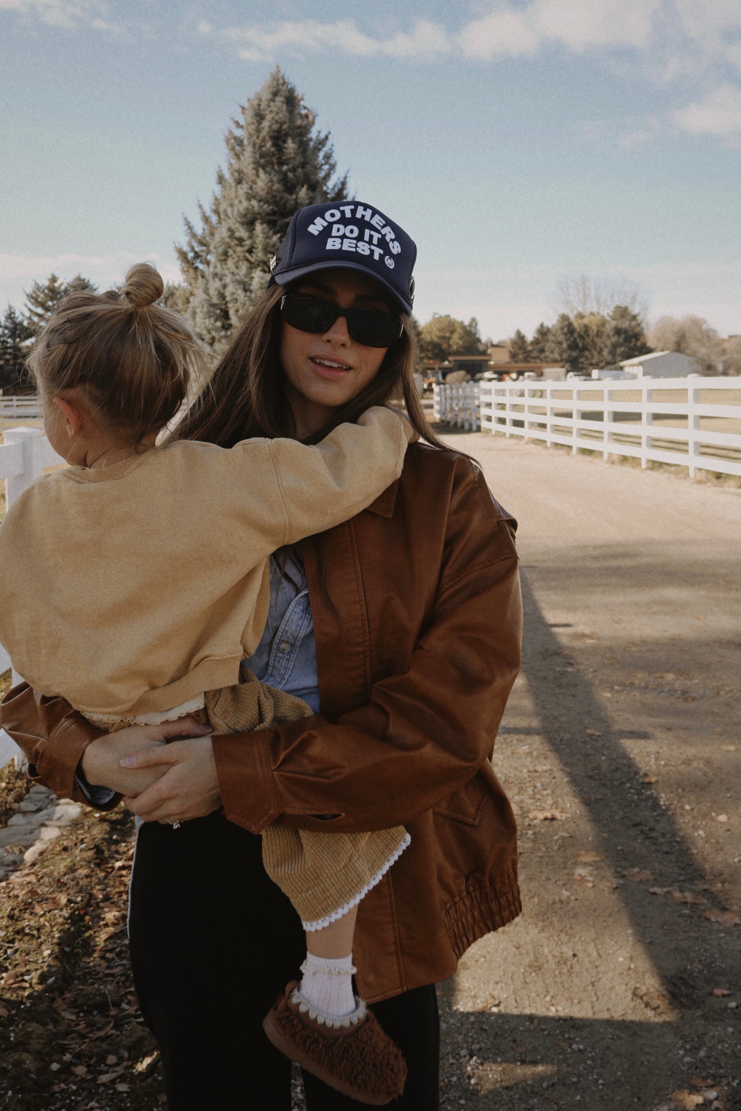 Mothers do it best on navy trucker hat