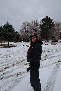 Good Mom Racing on Black and Gold Leaf Hat