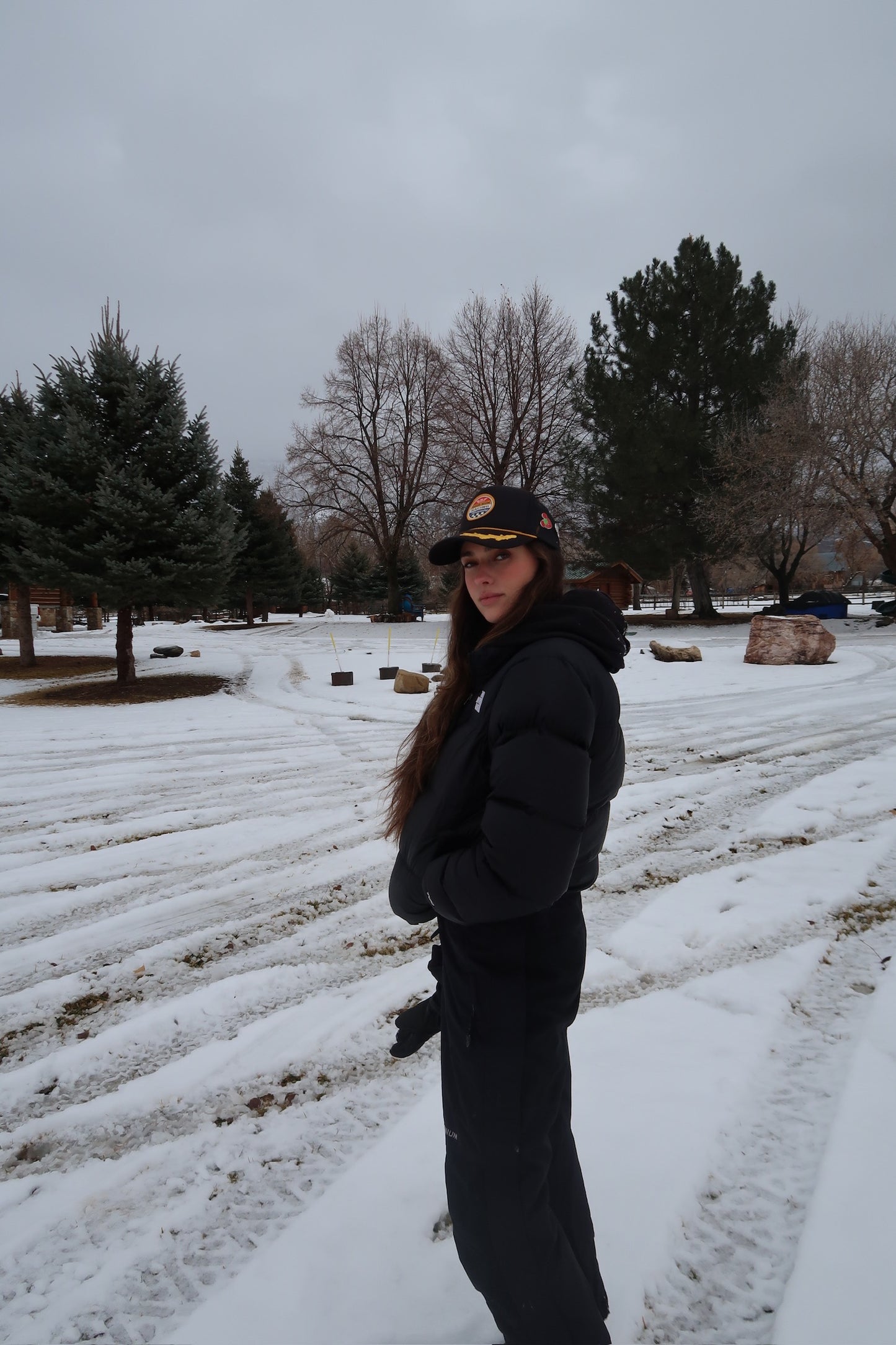 *Good Mom Racing on Black and Gold Leaf Hat