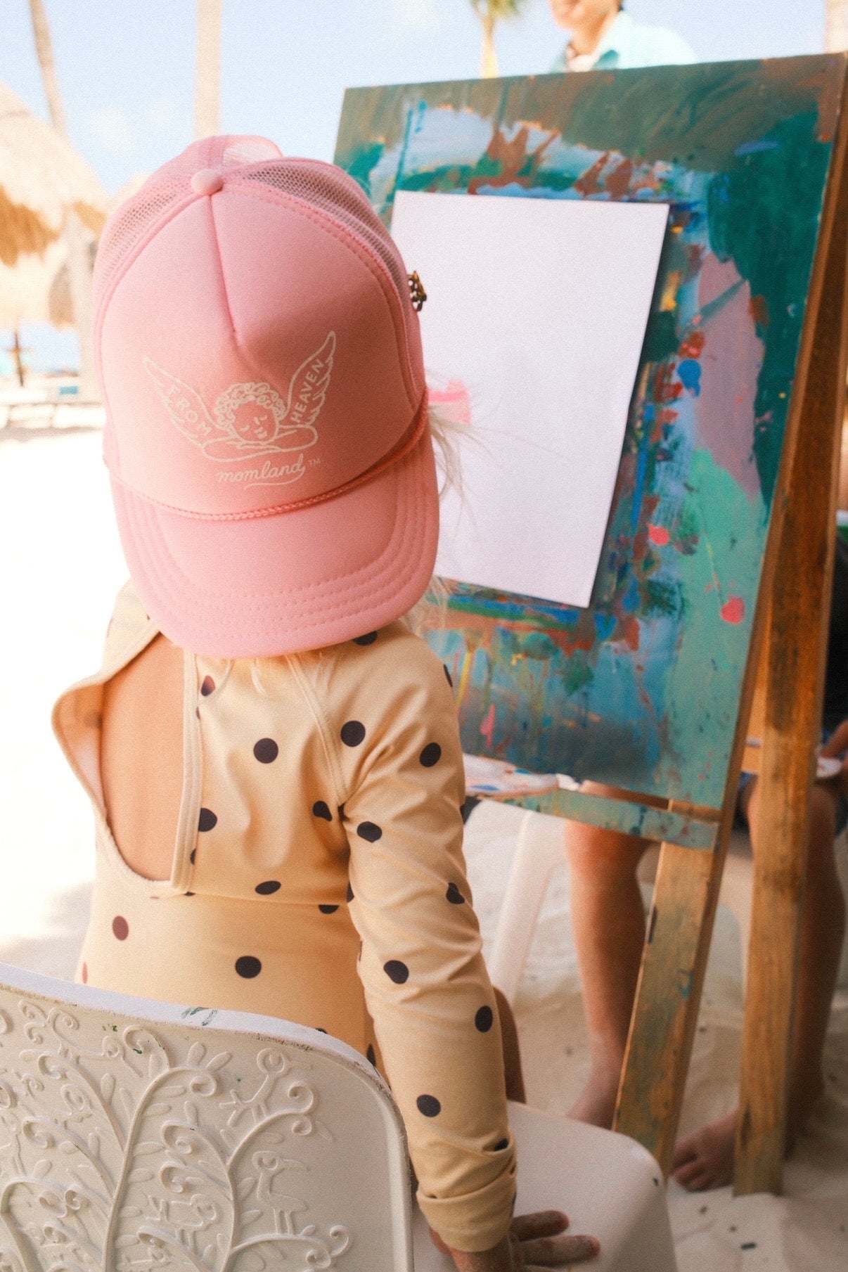 From Heaven in pink YOUTH trucker hat
