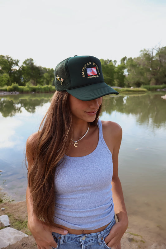 AMERICAN MOTHER on Dark Green