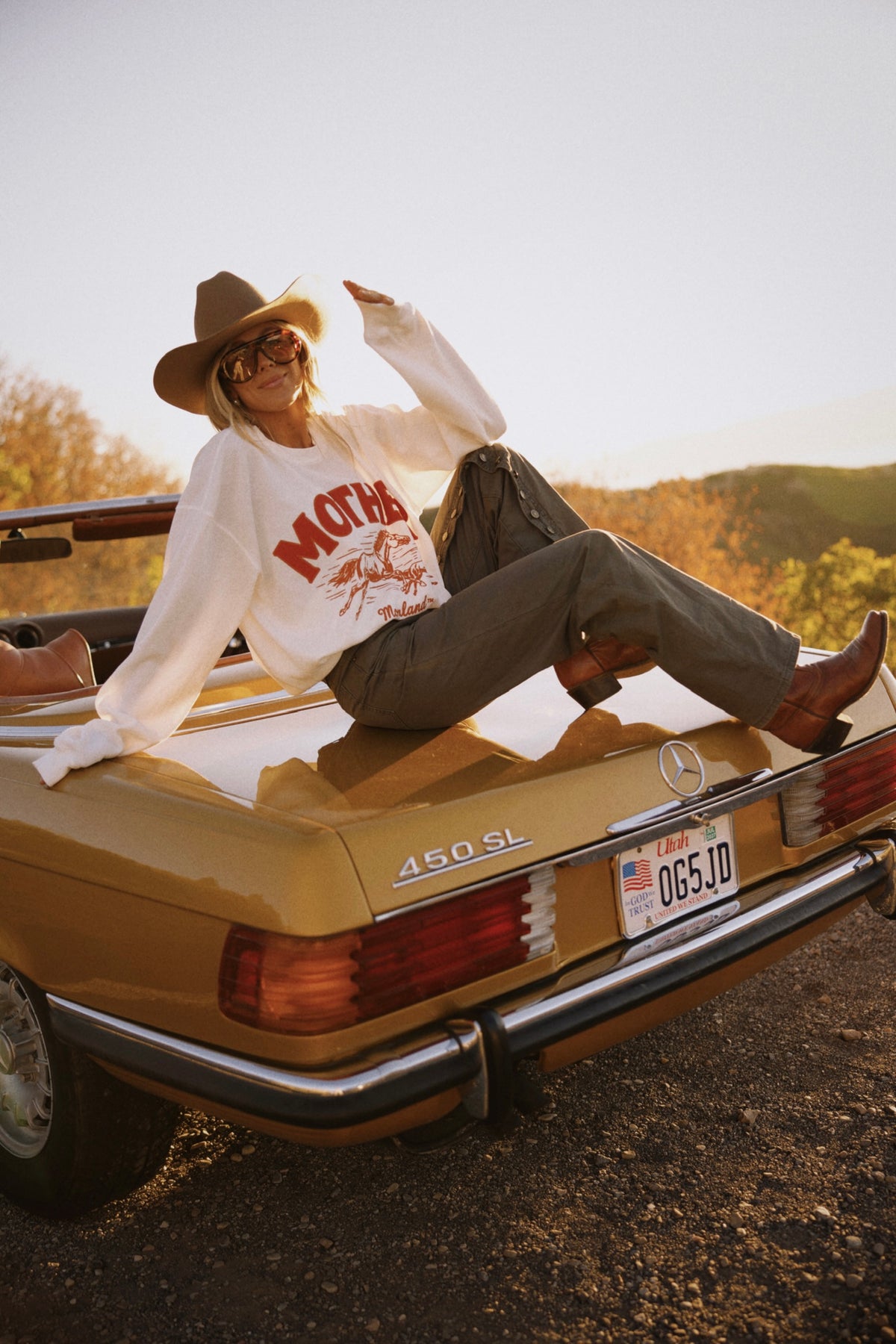 Mother horse waffle knit tee