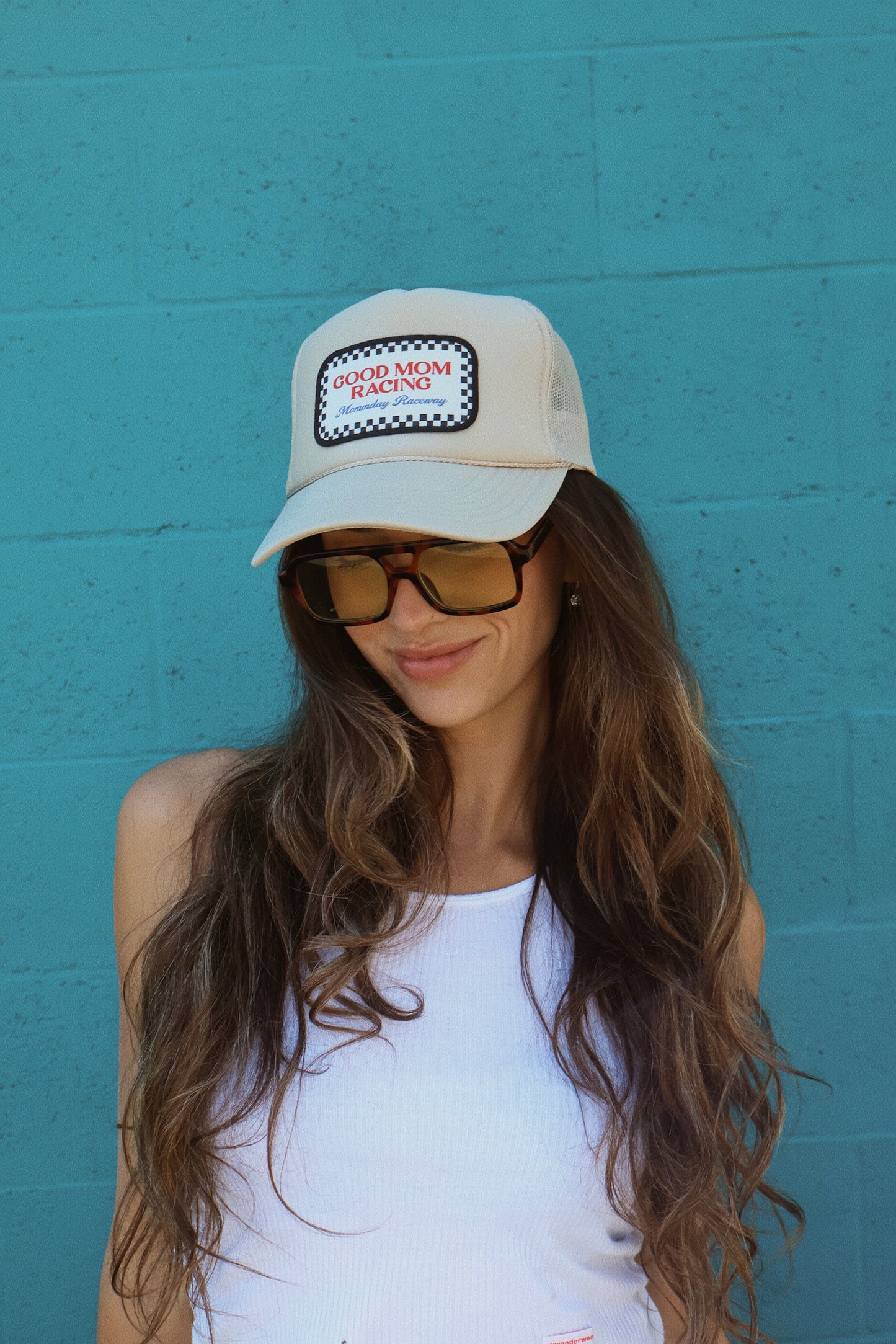 Good Mom Racing Patch Hat in Khaki