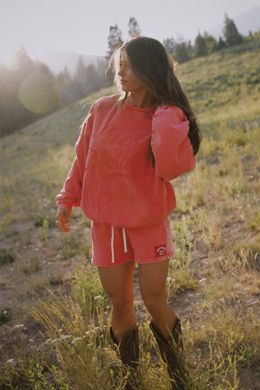 Lucky Mother in Pink Sweatshirt