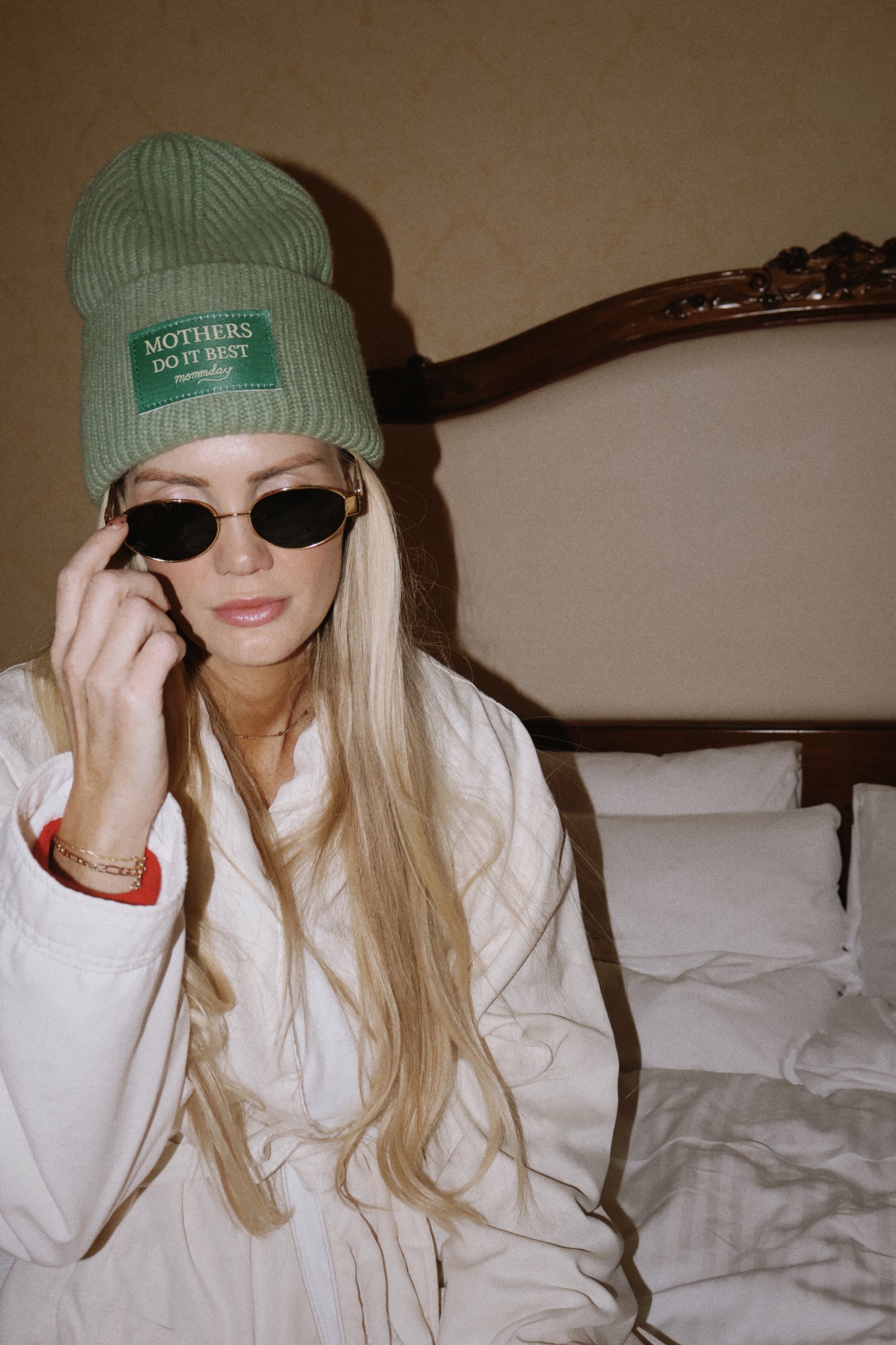 Mothers do it best green on green beanie