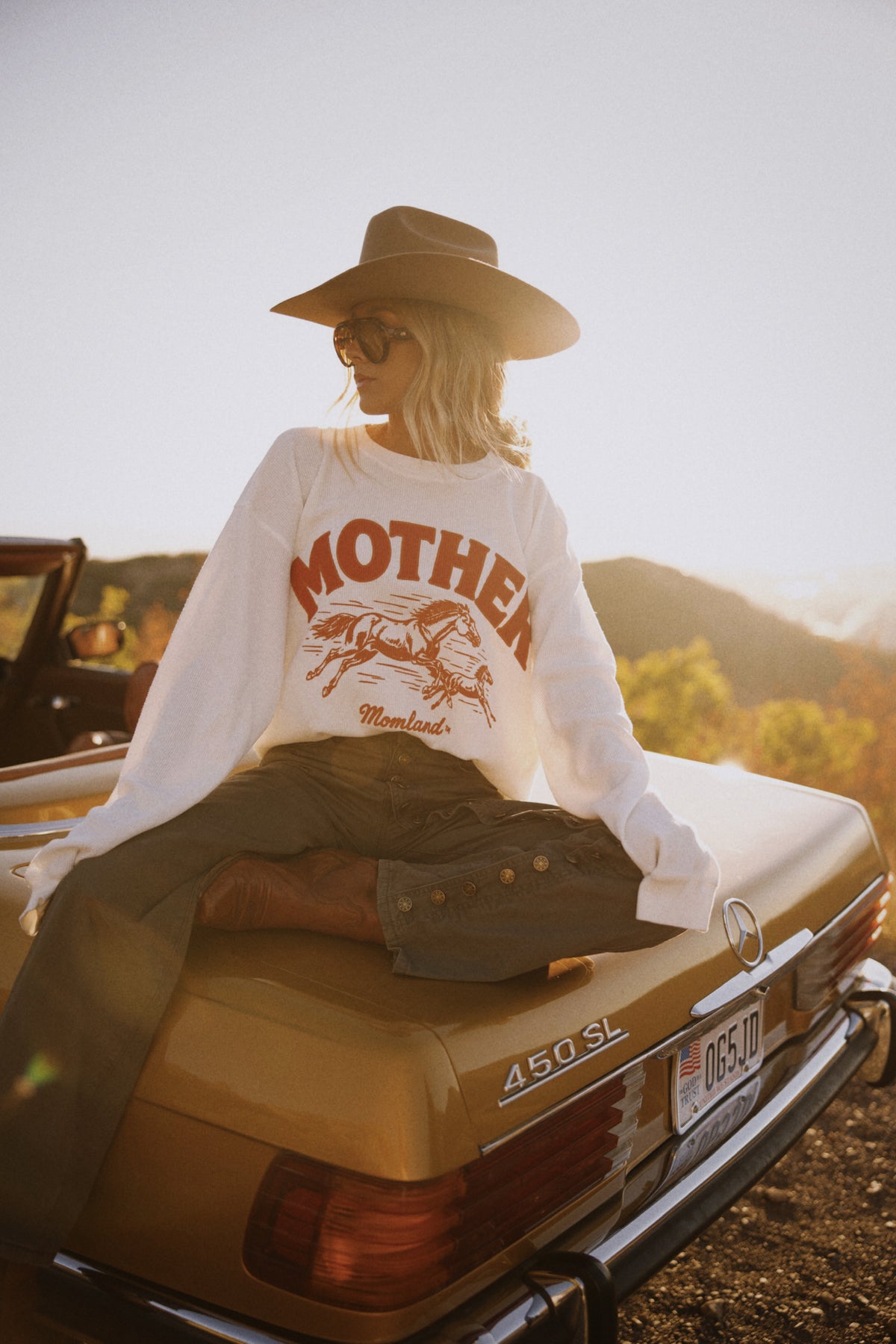 Mother horse waffle knit tee
