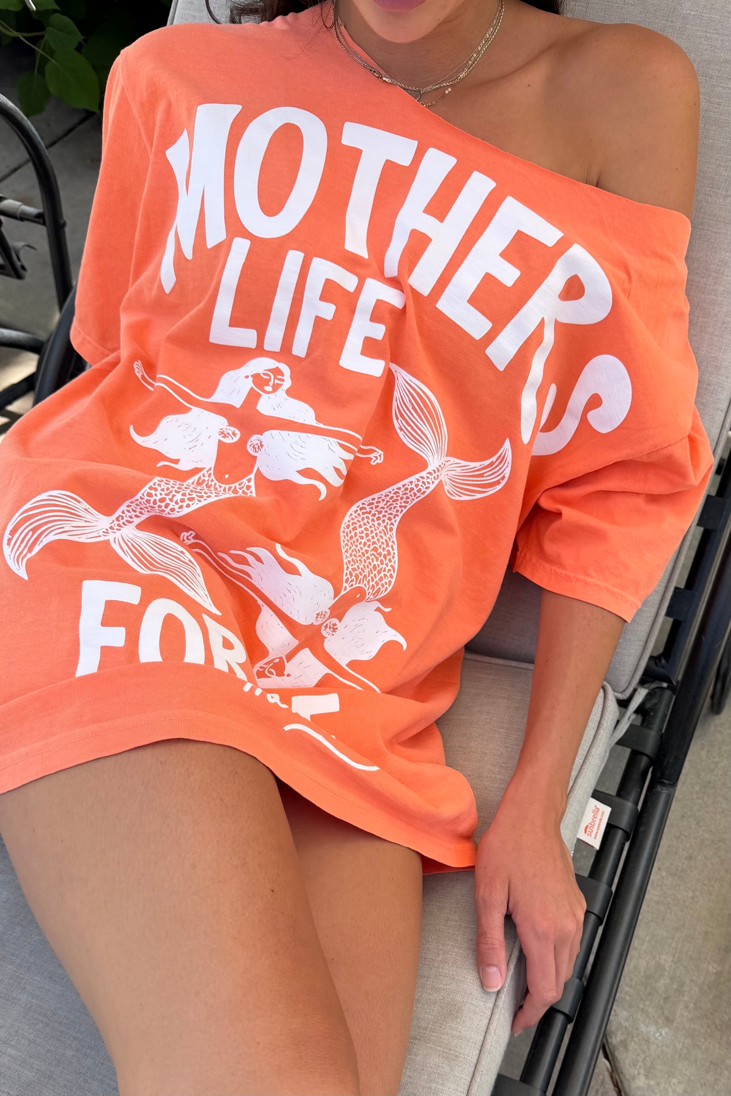 *MOTHERS LIFE FOR ME oversized tee in Orange