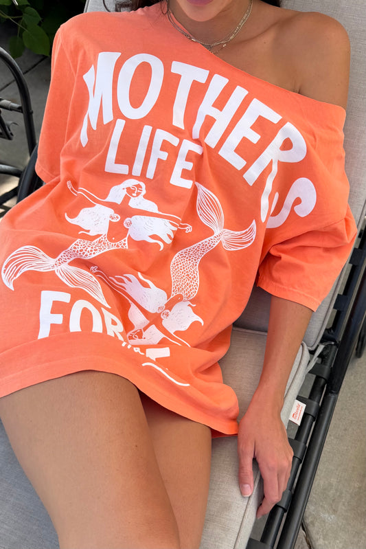 *MOTHERS LIFE FOR ME oversized tee in Orange