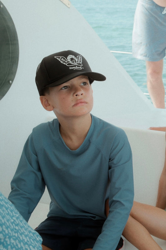 From Heaven in black YOUTH trucker hat