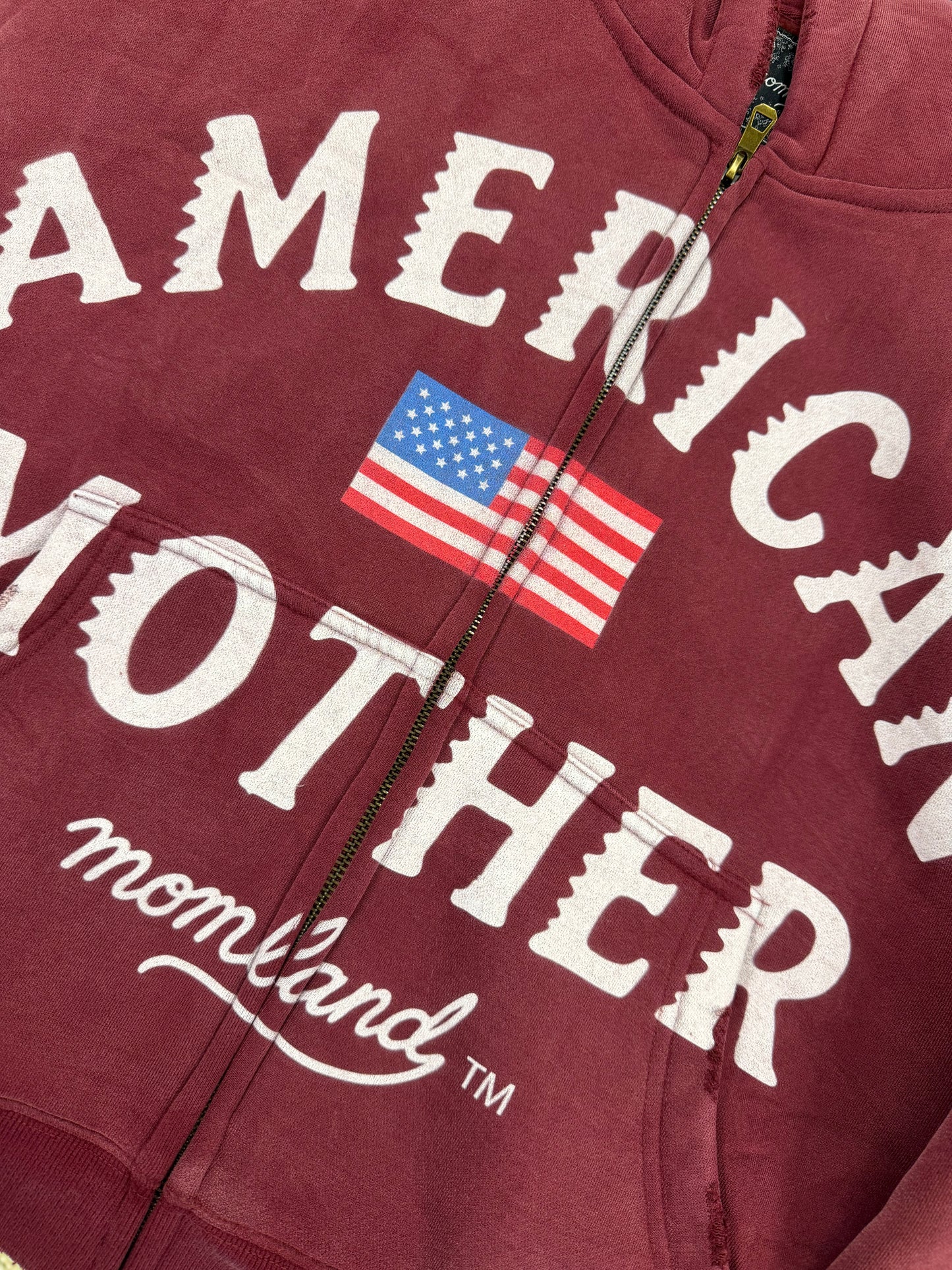 American Mother Sweatshirt zip up RED