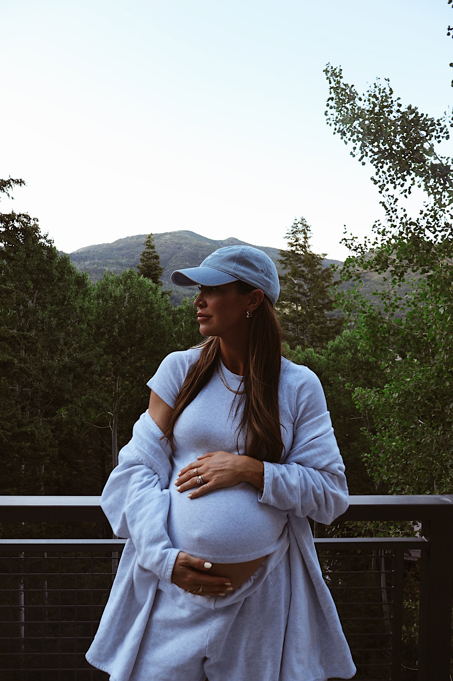 Mother cap in light denim
