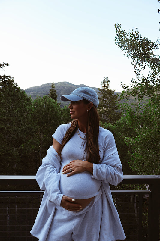 Mother cap in light denim