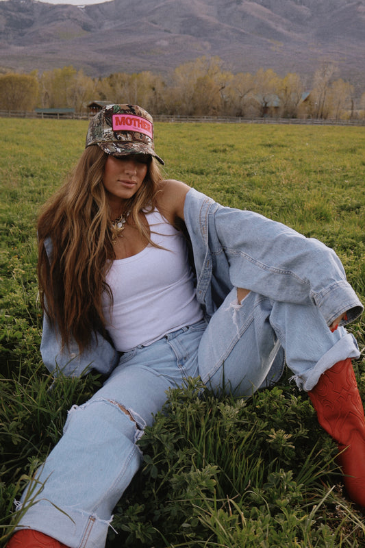 *PINK MOTHER on camo Trucker